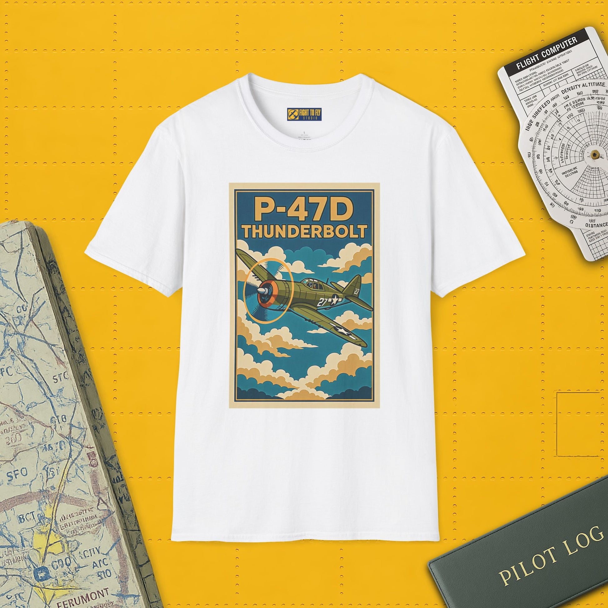 P-47D Premium T-Shirt – Thunderbolt WWII Fighter Full Graphic Aviation Tee - Pilot gifts - warbird t-shirt