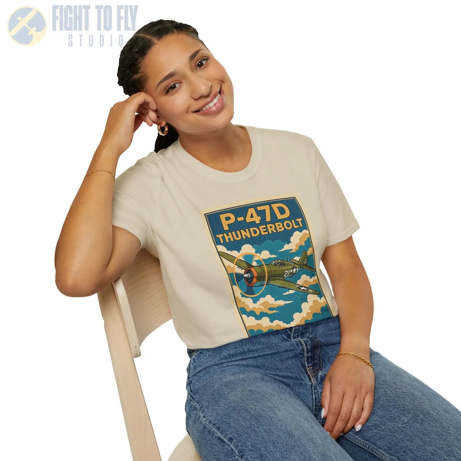 P-47D Premium Full Graphic T-Shirt - Pilot gifts - WWII warbird t-shirt