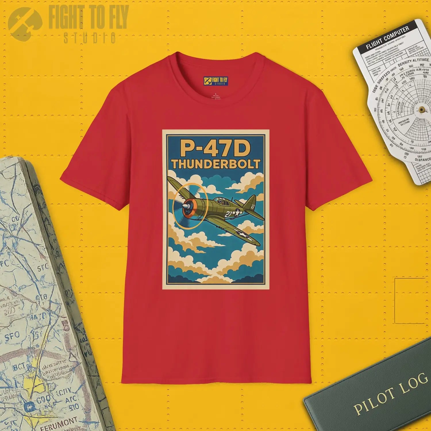 P-47D Premium Full Graphic T-Shirt - Pilot gifts - WWII warbird t-shirt