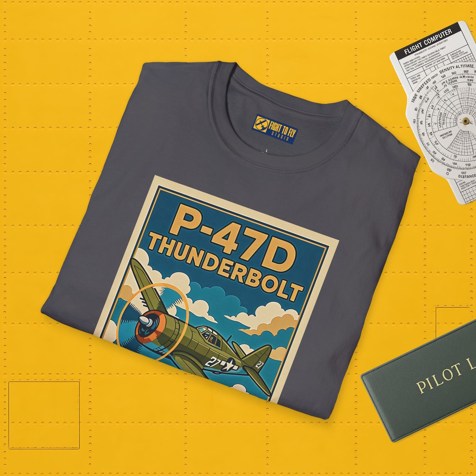 P-47D Premium T-Shirt – Thunderbolt WWII Fighter Full Graphic Aviation Tee - Pilot gifts - warbird t-shirt