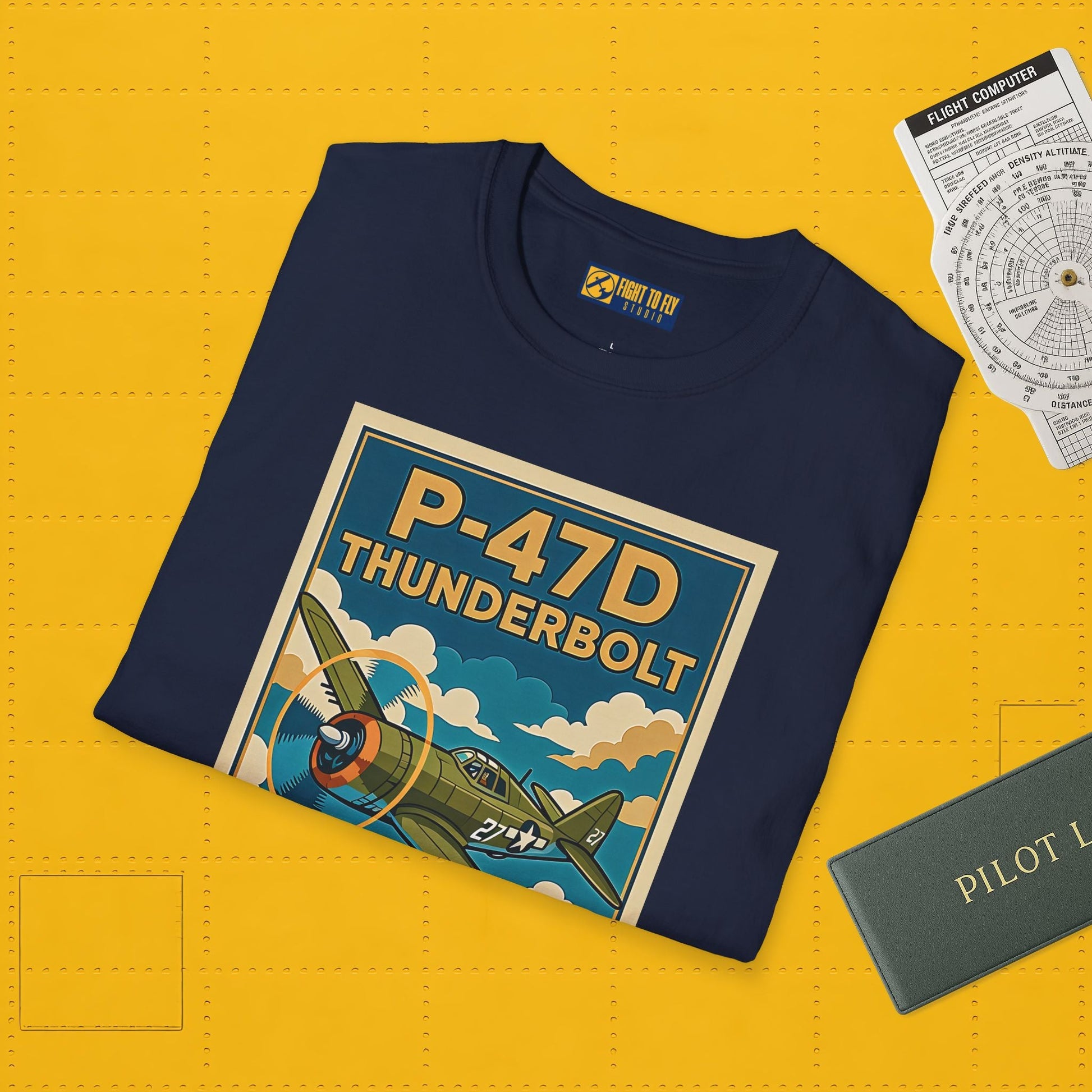 P-47D Premium T-Shirt – Thunderbolt WWII Fighter Full Graphic Aviation Tee - Pilot gifts - warbird t-shirt