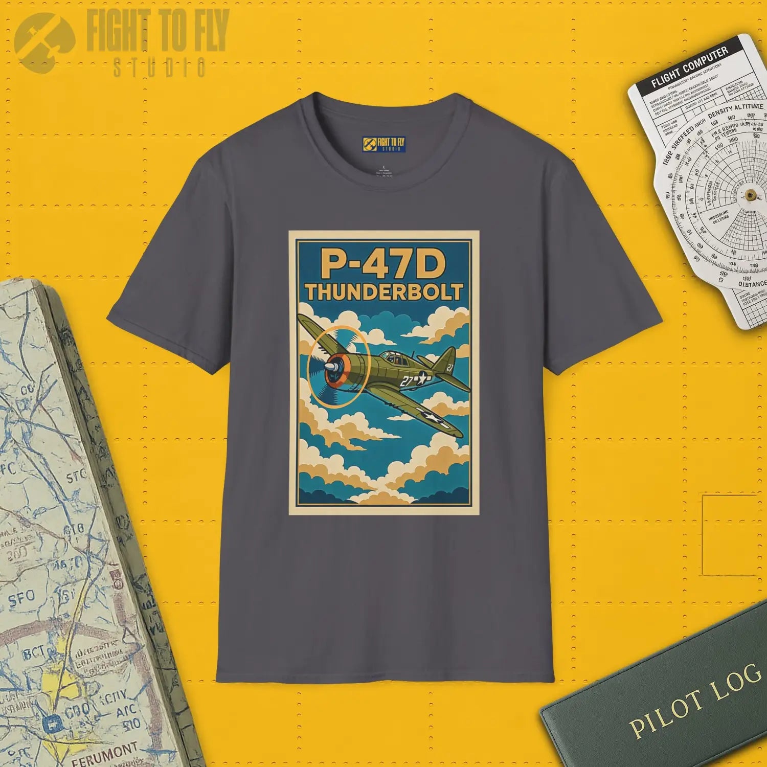 P-47D Premium Full Graphic T-Shirt - Pilot gifts - WWII warbird t-shirt