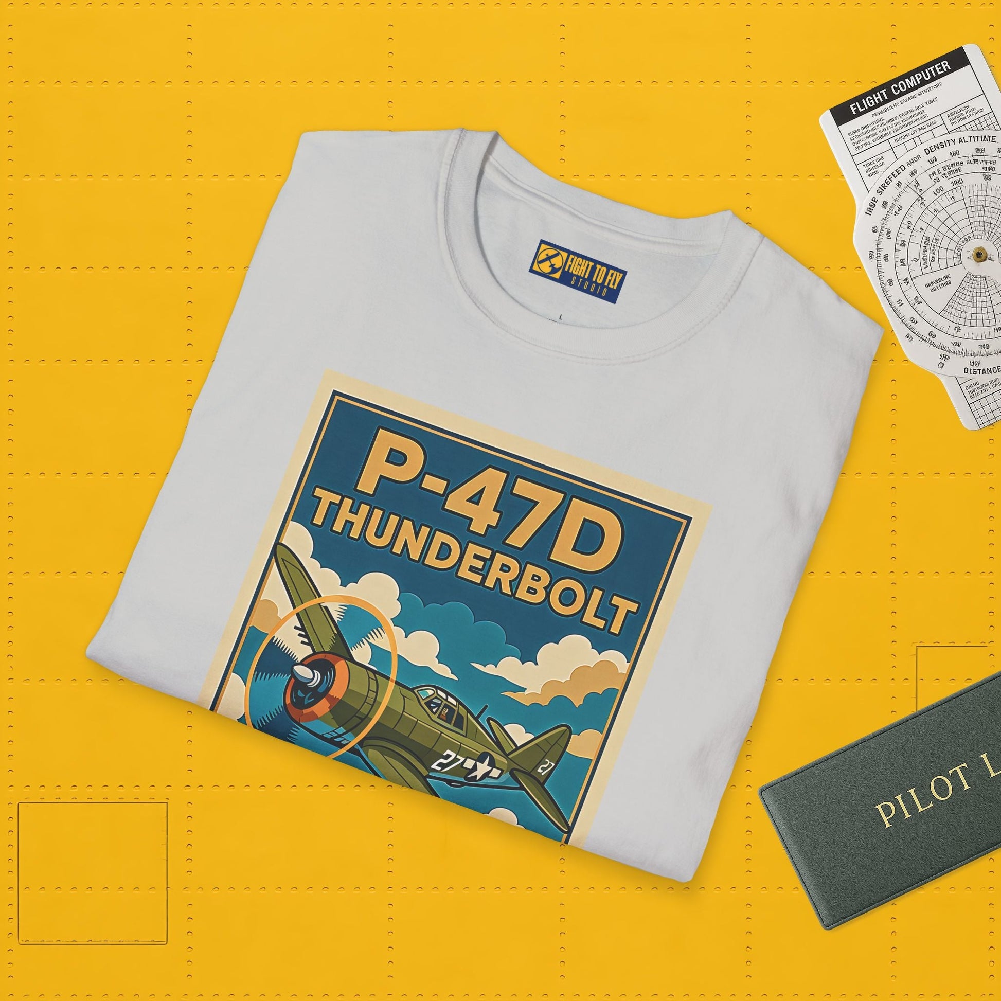 P-47D Premium T-Shirt – Thunderbolt WWII Fighter Full Graphic Aviation Tee - Pilot gifts - warbird t-shirt