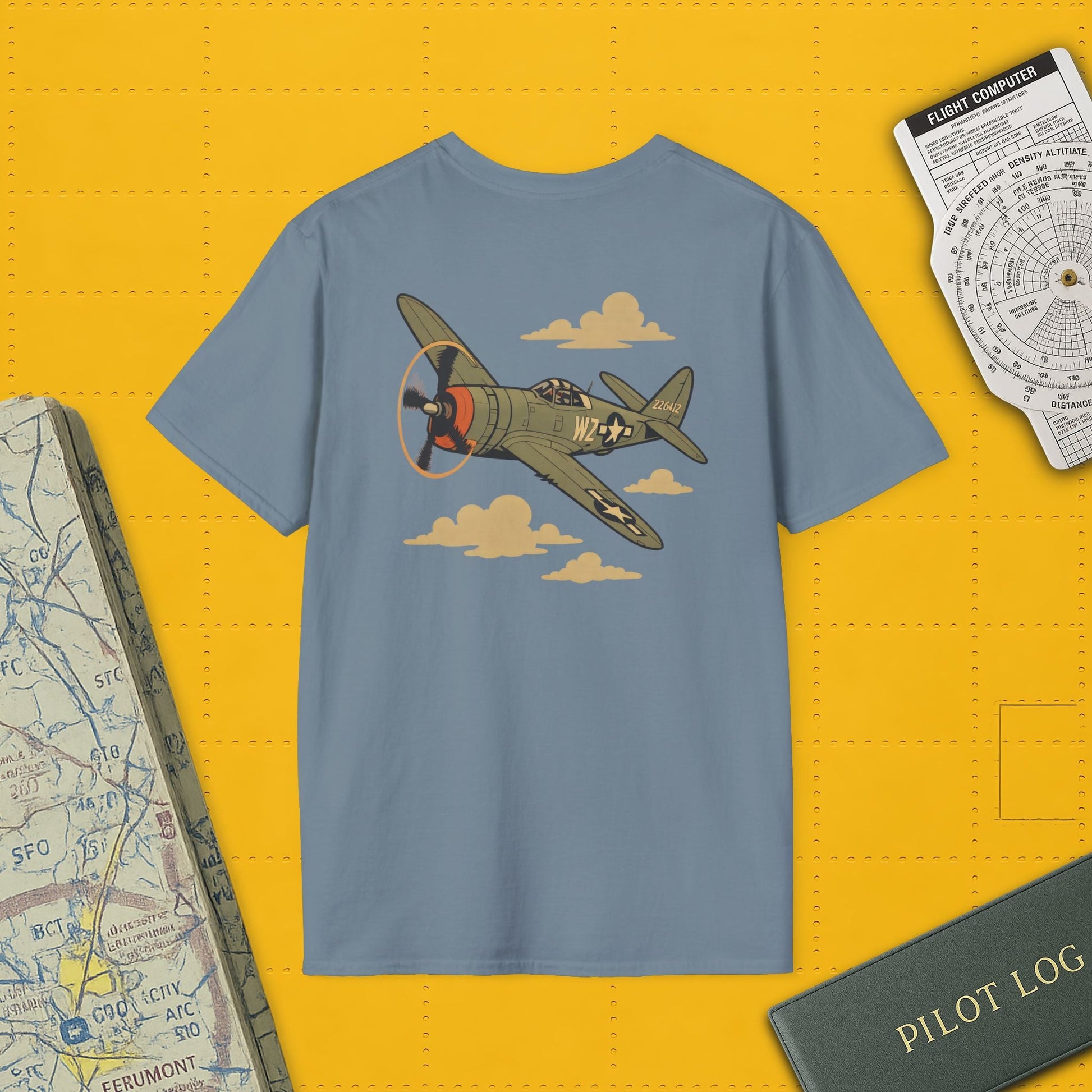 P-47D Premium T-Shirt – Thunderbolt WWII Fighter Full Graphic Aviation Tee - Pilot gifts - warbird t-shirt