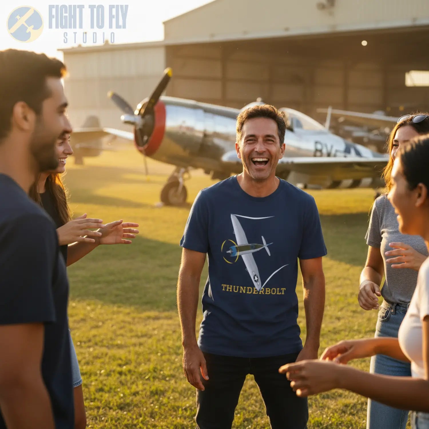 P-47D Thunderbolt (Bubble Canopy) Premium T-Shirt - Pilot gifts - WWII warbird t-shirt