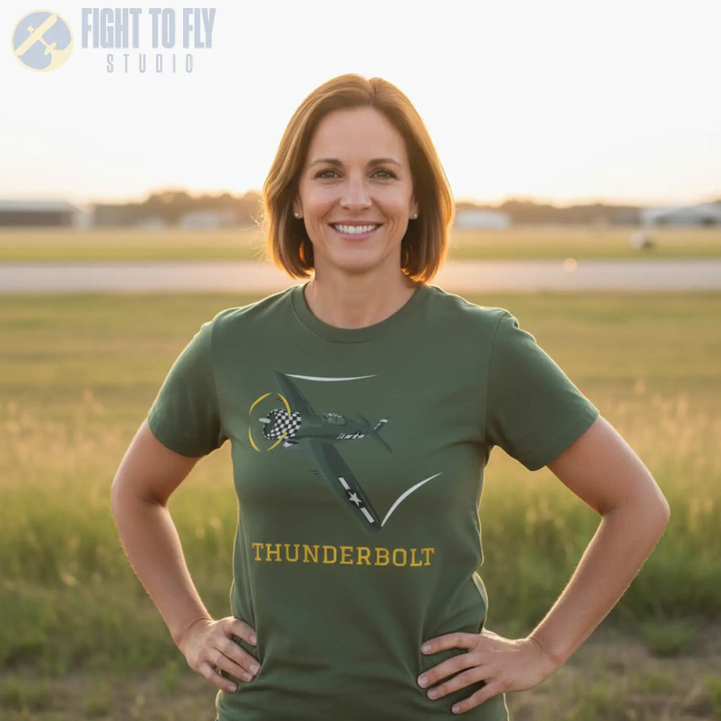 P-47D Thunderbolt (Razorback) Premium T-Shirt - Pilot gifts - WWII warbird t-shirt
