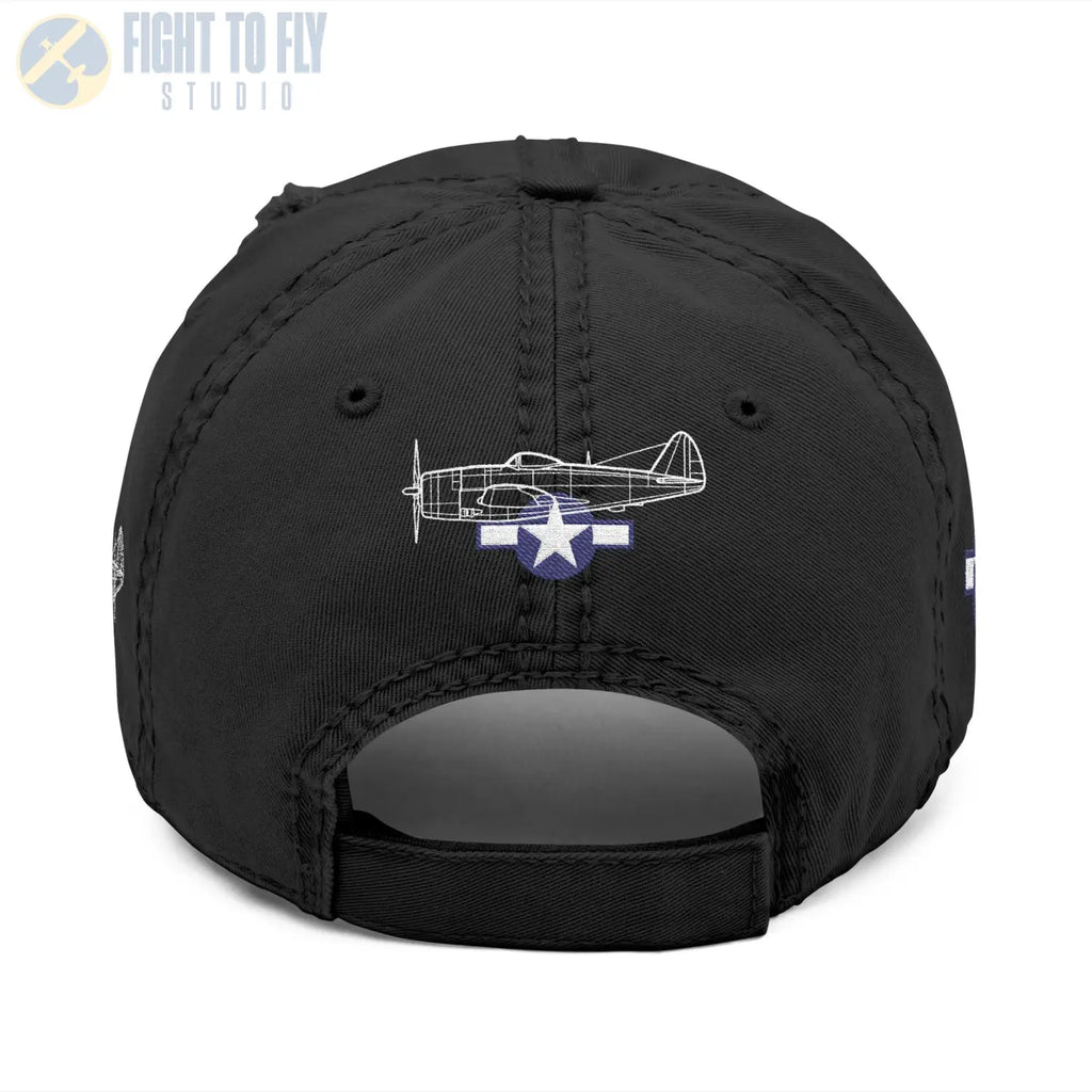 P-47D Thunderbolt Star and Bars Embroidered Cap - Hats - Pilot gifts - WWII warbird t-shirt