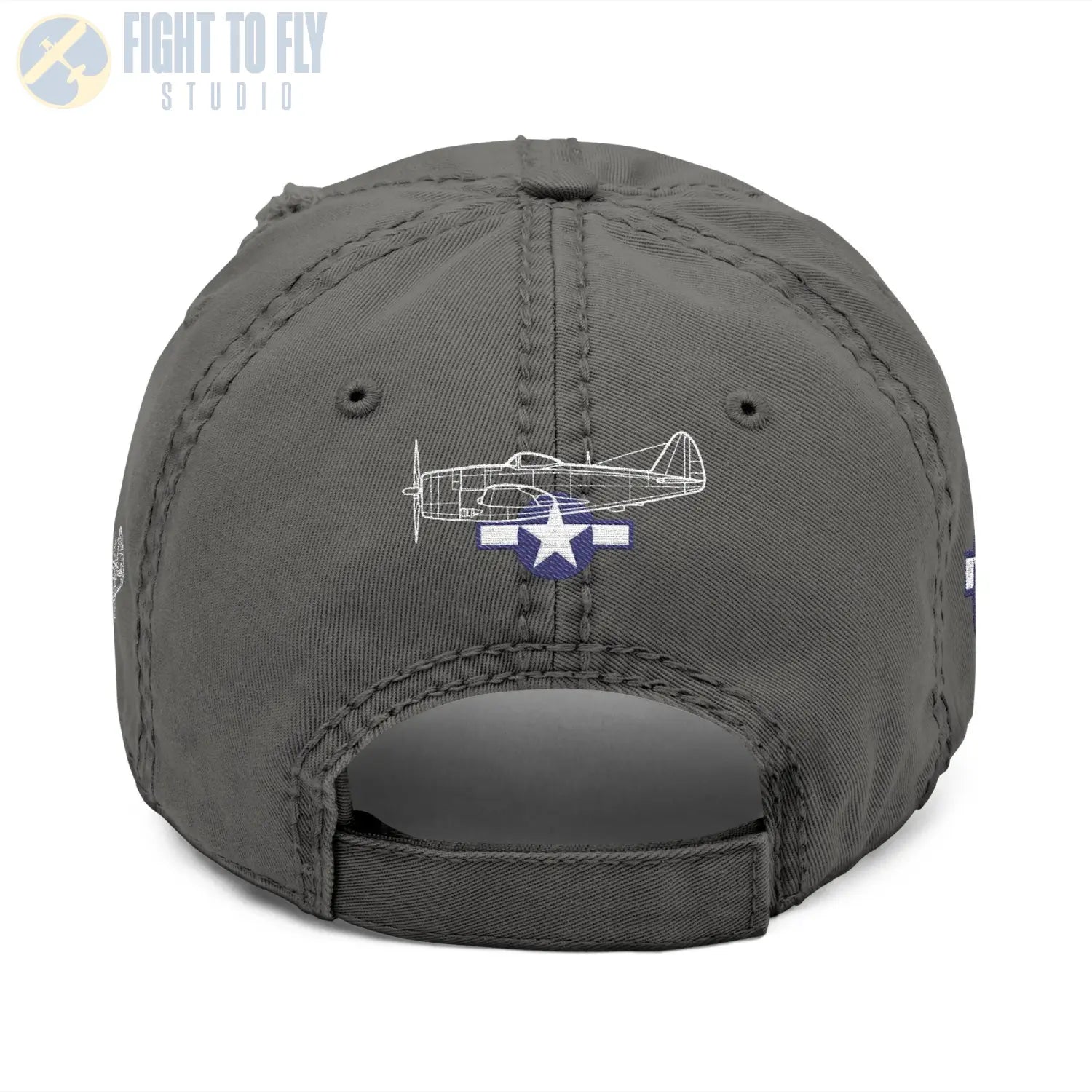 P-47D Thunderbolt Star and Bars Embroidered Cap - Hats - Pilot gifts - WWII warbird t-shirt