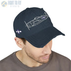 P-47D Thunderbolt Star and Bars Embroidered Cap - Hats - Pilot gifts - WWII warbird t-shirt
