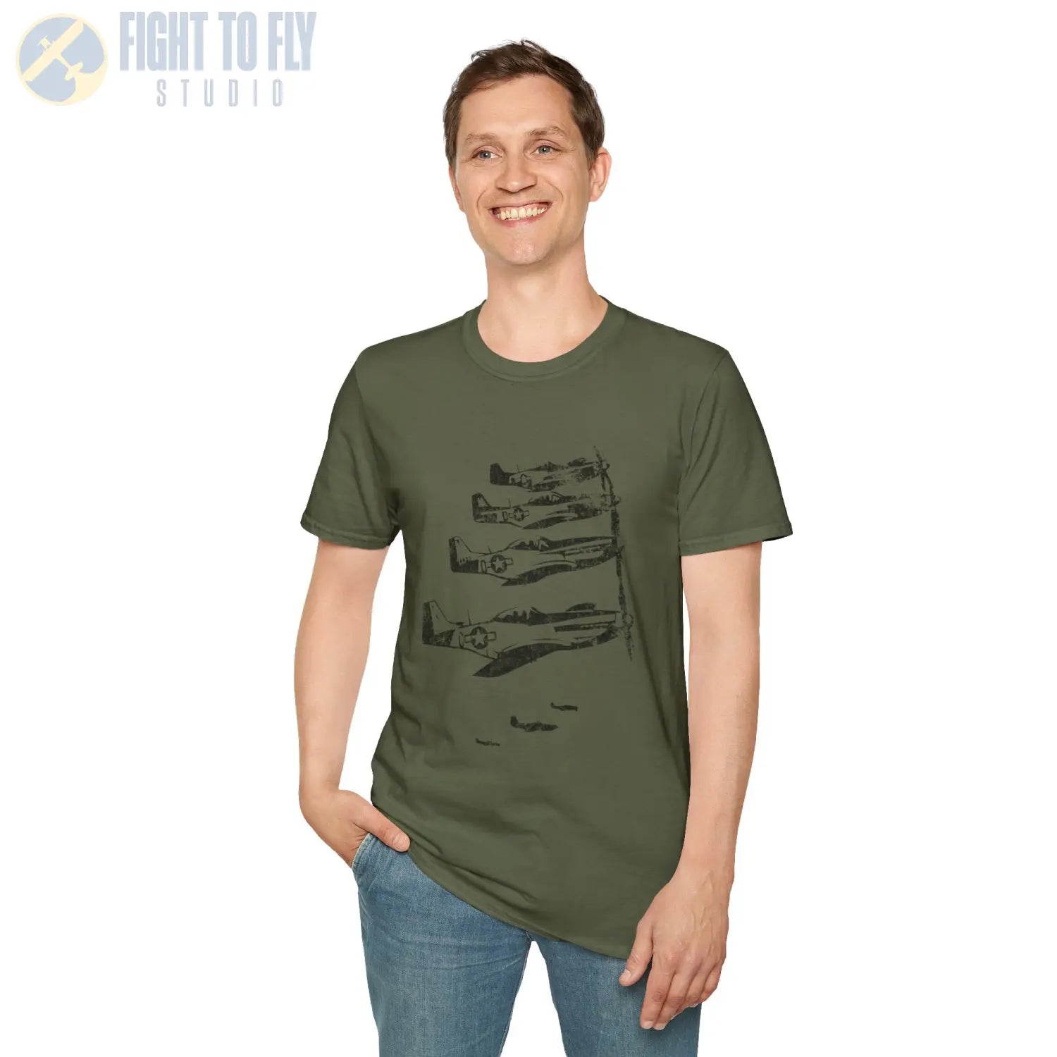 P-51 Mustang “Formation Flight” WWII T-Shirt - Pilot gifts - warbird t-shirt