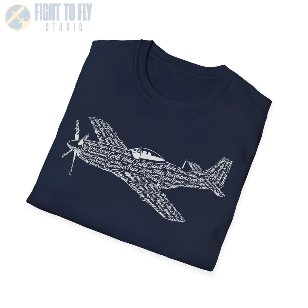 P-51 Mustang NATO Phonetic Alphabet Premium T-Shirt - Pilot gifts - WWII warbird t-shirt