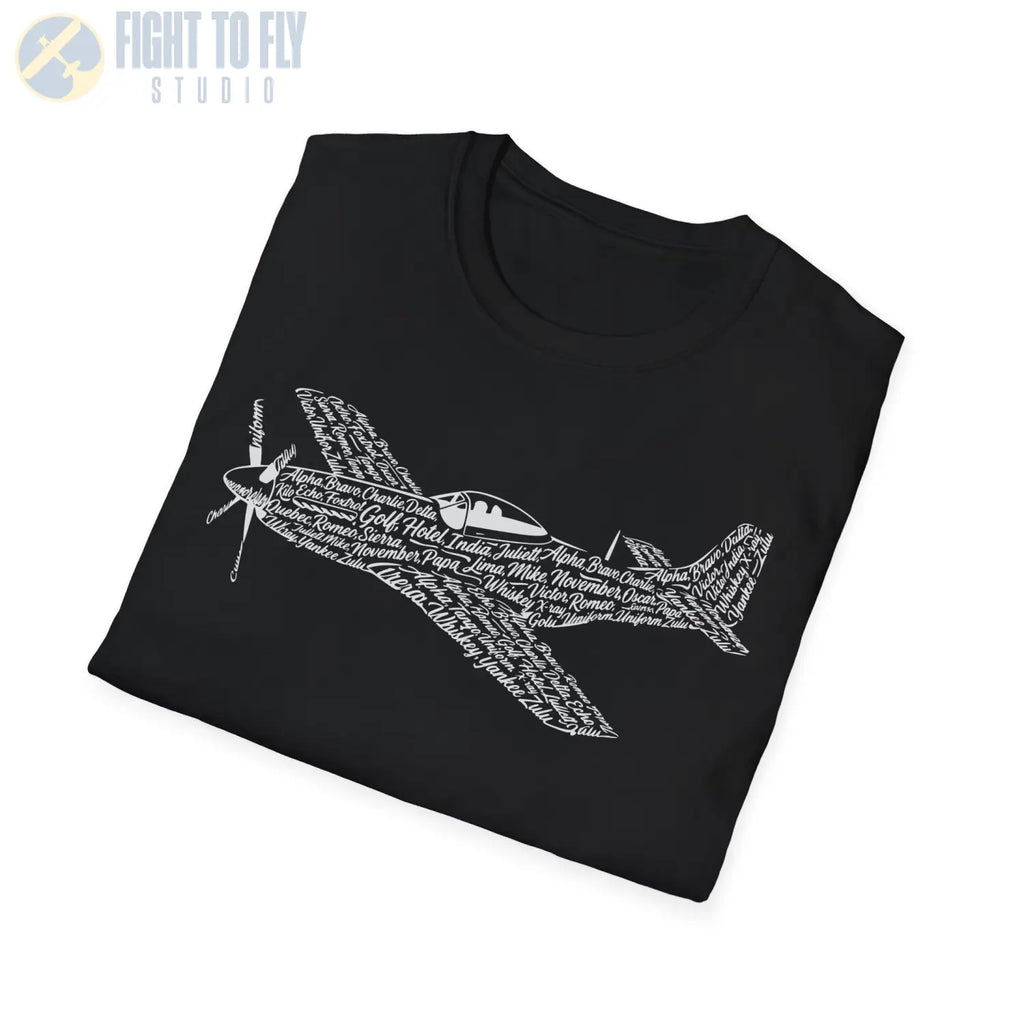 P-51 Mustang NATO Phonetic Alphabet Premium T-Shirt - Pilot gifts - WWII warbird t-shirt