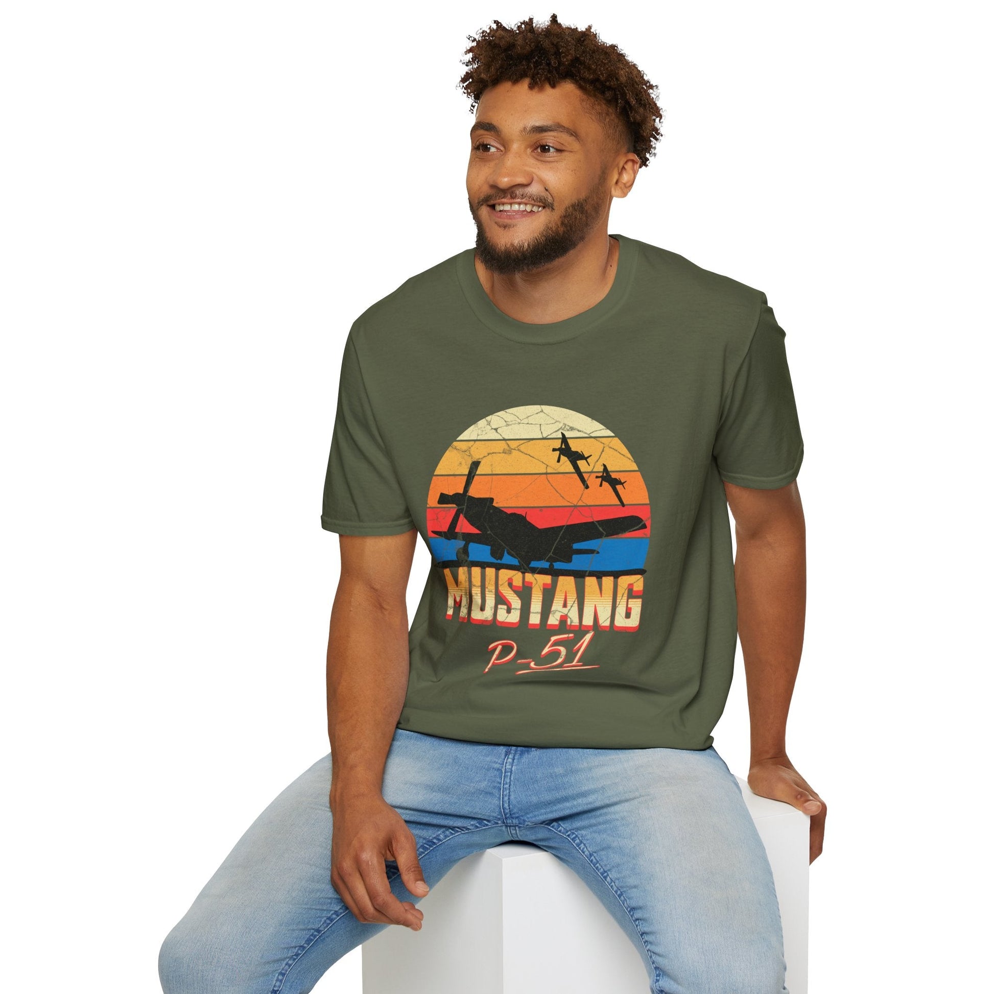 P 51 Mustang Premium T Shirt – WWII Fighter Legend Full Graphic Aviation Tee Pilot gifts warbird t shirt