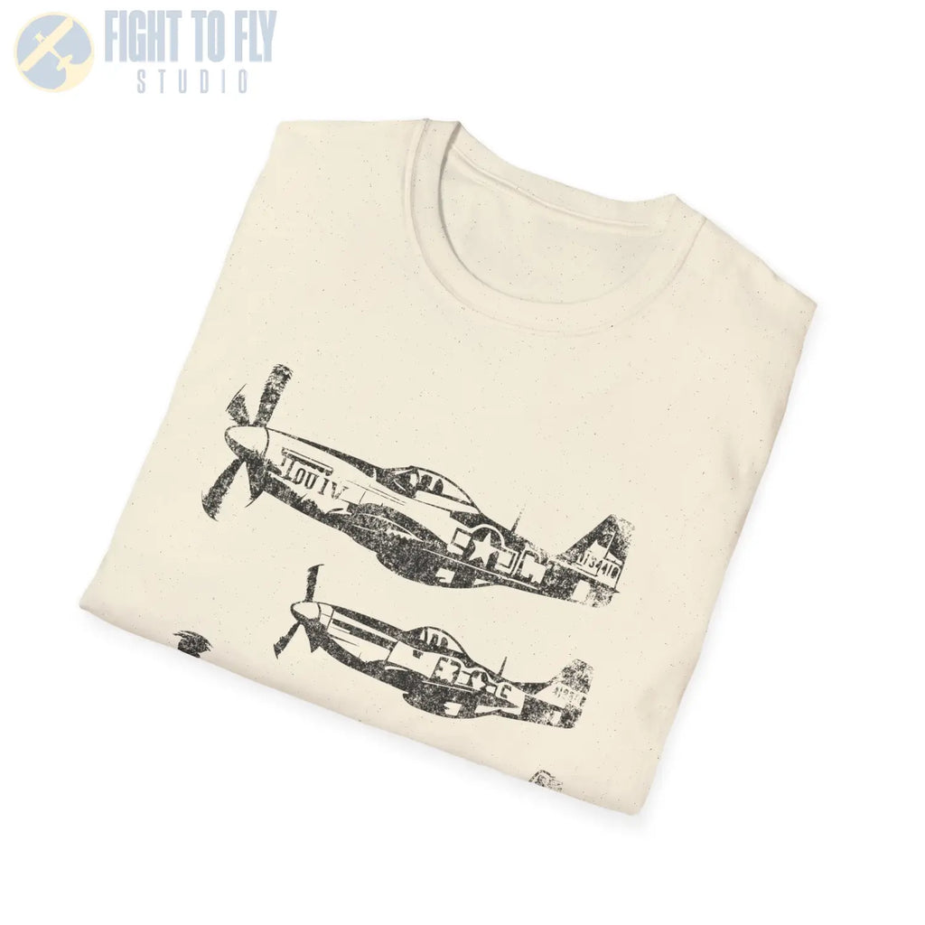 P-51 Mustang “Three in Formation” WWII T-Shirt - Pilot gifts - warbird t-shirt