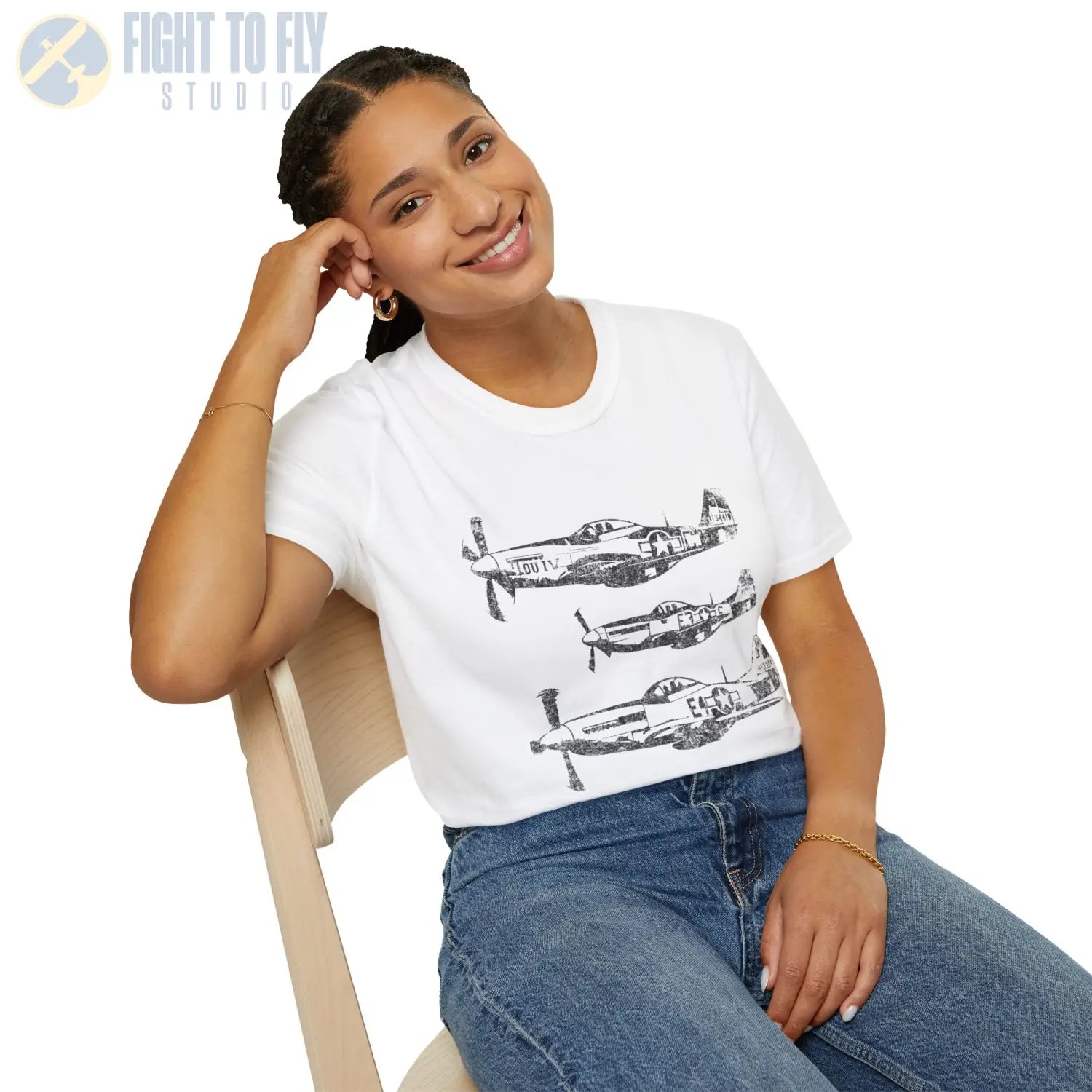 P-51 Mustang “Three in Formation” WWII T-Shirt - Pilot gifts - warbird t-shirt