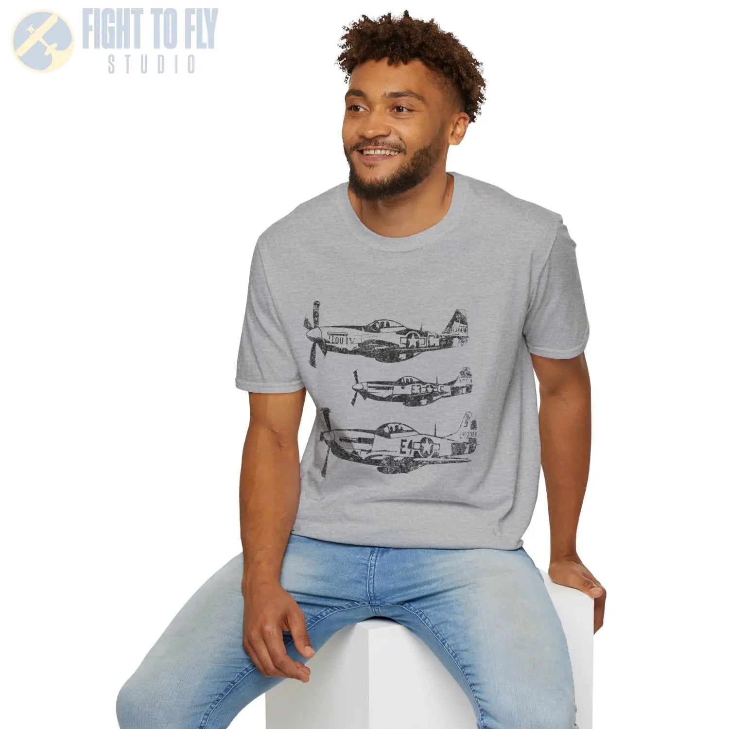 P-51 Mustang “Three in Formation” WWII T-Shirt - Pilot gifts - warbird t-shirt
