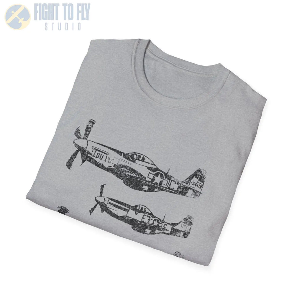 P-51 Mustang “Three in Formation” WWII T-Shirt - Pilot gifts - warbird t-shirt