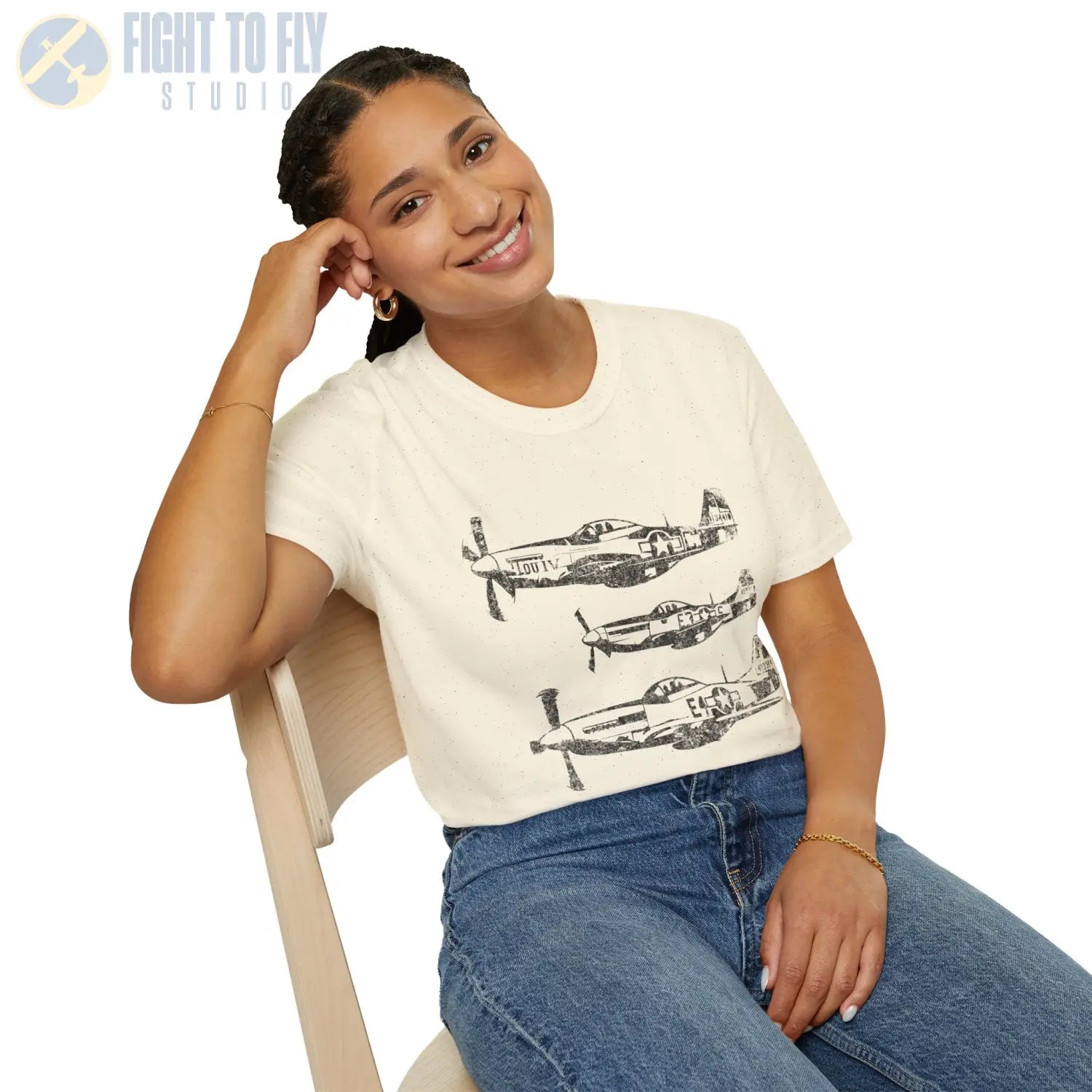 P-51 Mustang “Three in Formation” WWII T-Shirt - Pilot gifts - warbird t-shirt