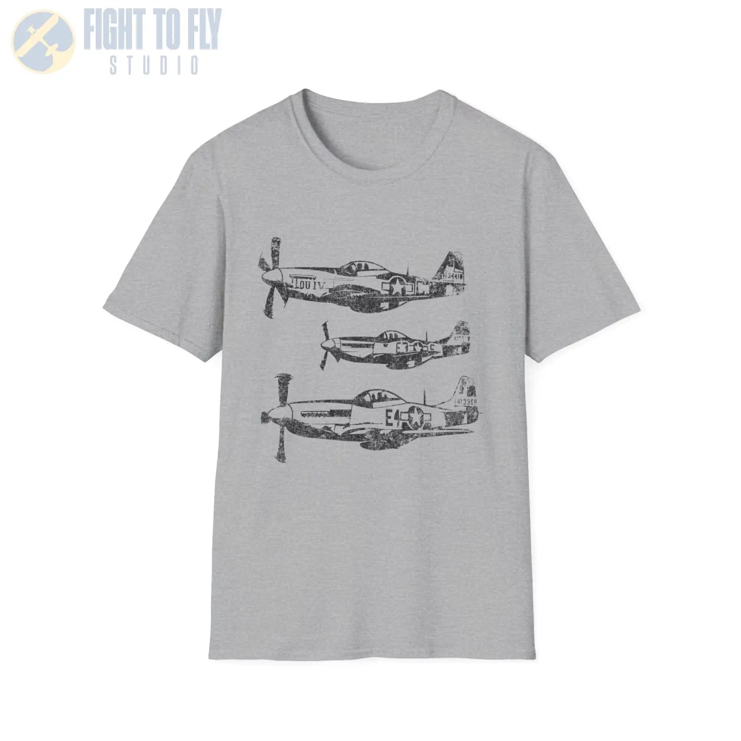 P-51 Mustang “Three in Formation” WWII T-Shirt - Pilot gifts - warbird t-shirt