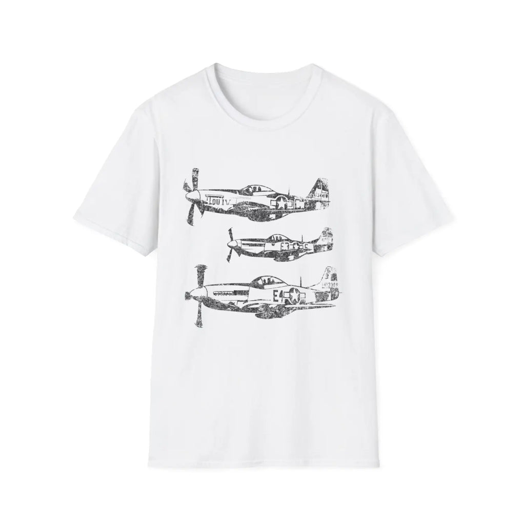 P-51 Mustang “Three in Formation” WWII T-Shirt - Pilot gifts - warbird t-shirt