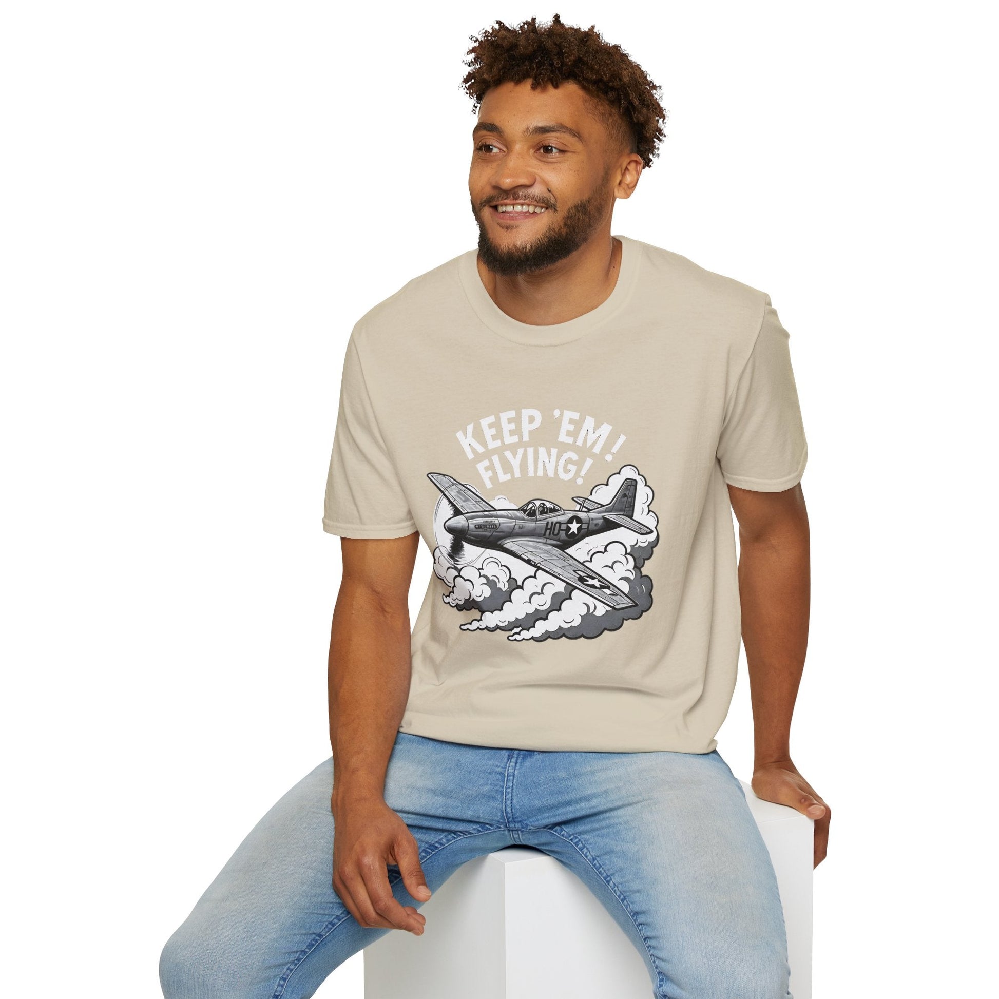 P 51 Premium T Shirt – “Keep ’Em Flying!” WWII Mustang Fighter Tee Pilot gifts warbird t shirt
