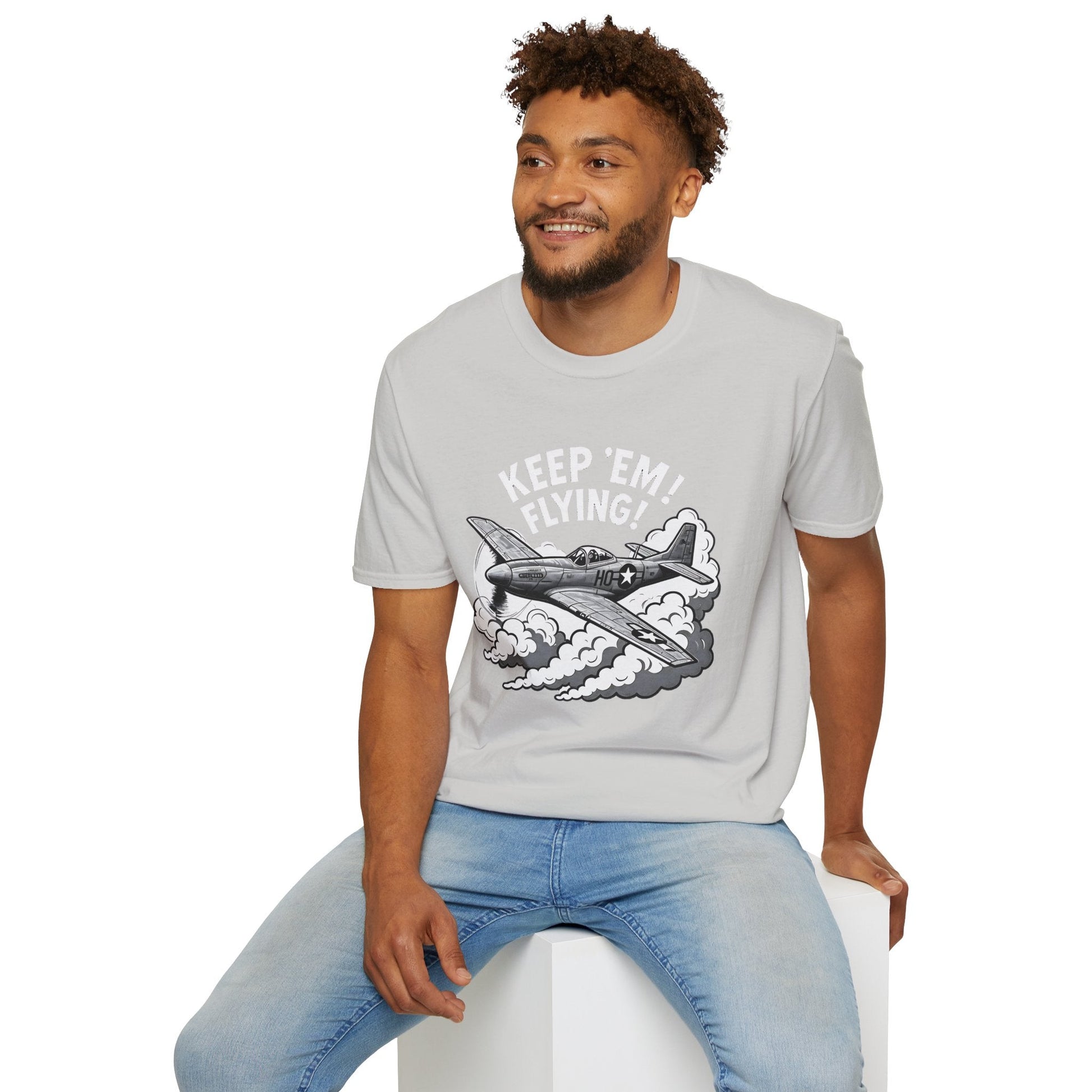 P 51 Premium T Shirt – “Keep ’Em Flying!” WWII Mustang Fighter Tee Pilot gifts warbird t shirt