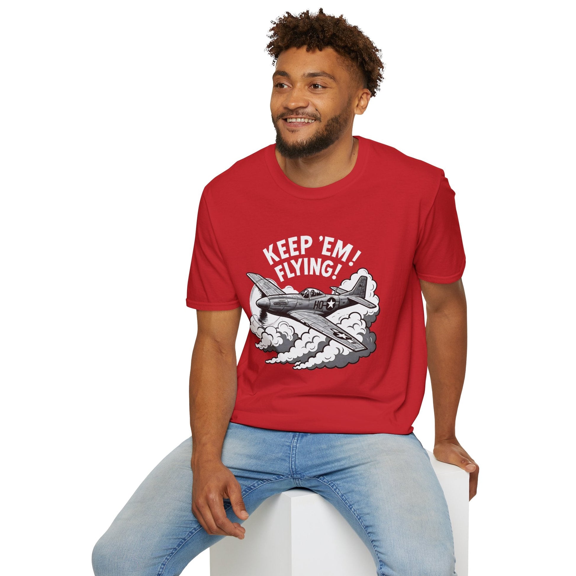 P 51 Premium T Shirt – “Keep ’Em Flying!” WWII Mustang Fighter Tee Pilot gifts warbird t shirt