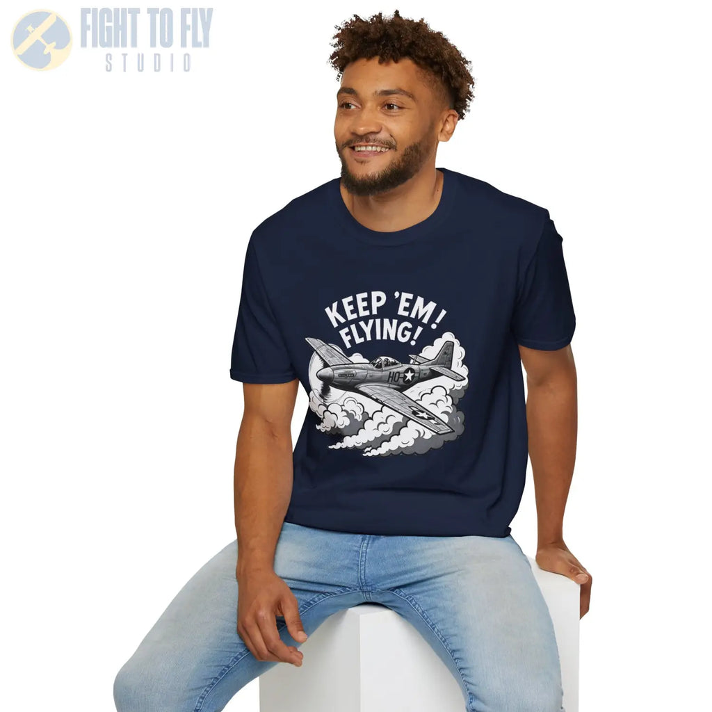 P-51 “Keep ’Em Flying!” - T-Shirt - Pilot gifts - WWII warbird t-shirt