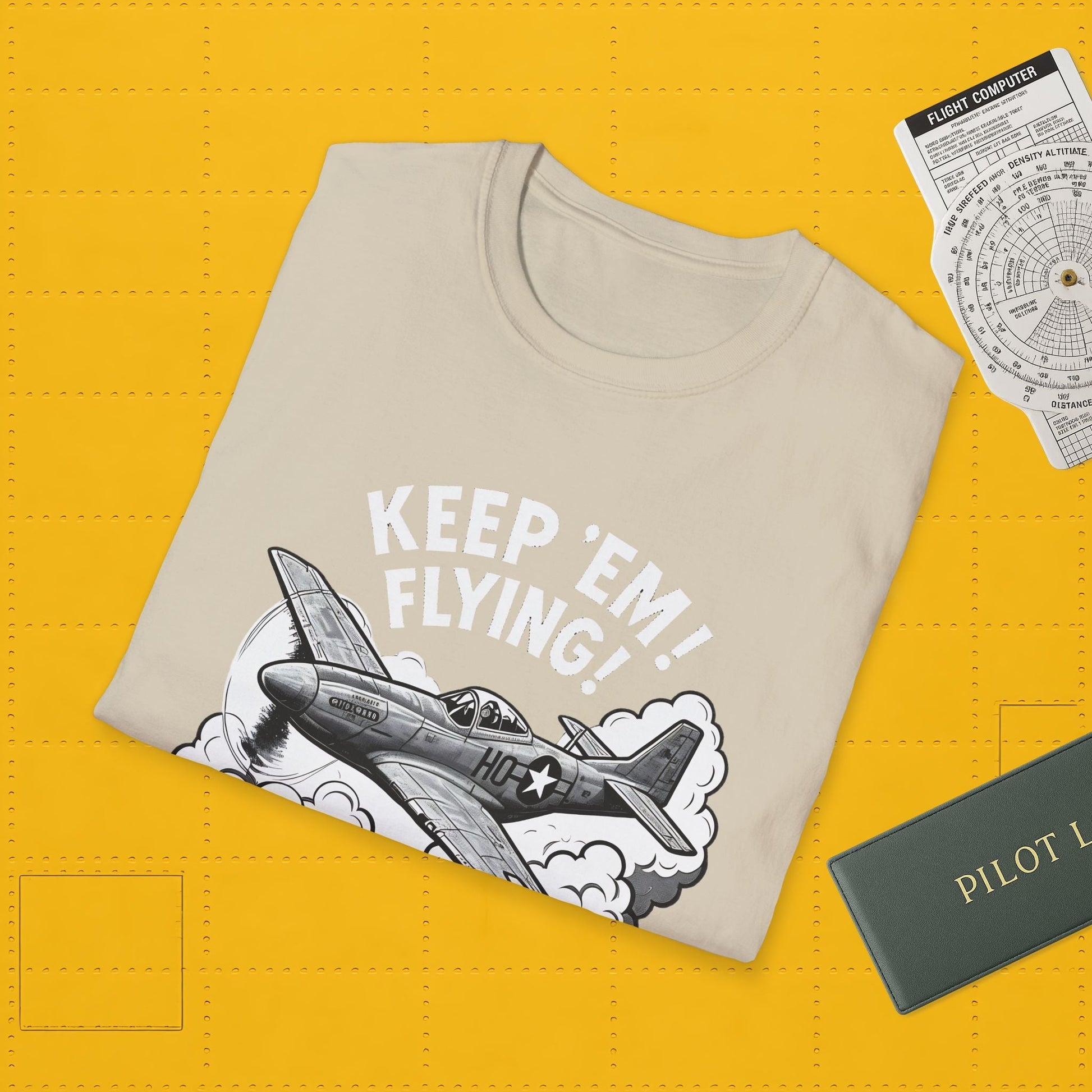 P 51 Premium T Shirt – “Keep ’Em Flying!” WWII Mustang Fighter Tee Pilot gifts warbird t shirt
