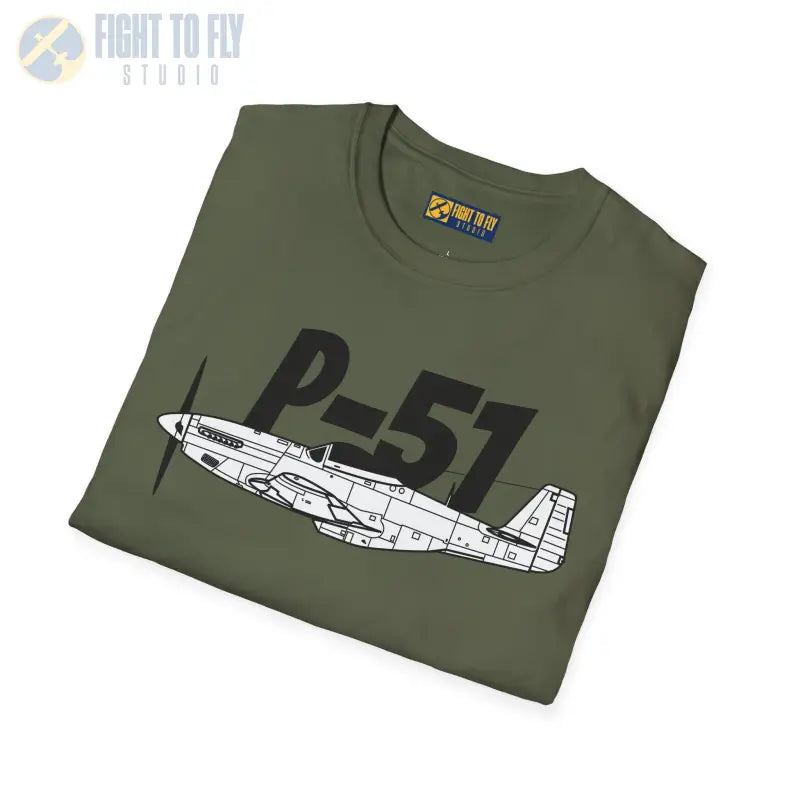 P-51 Side Profile T-Shirt – WWII Long-Range Fighter Tee - Pilot gifts - warbird t-shirt