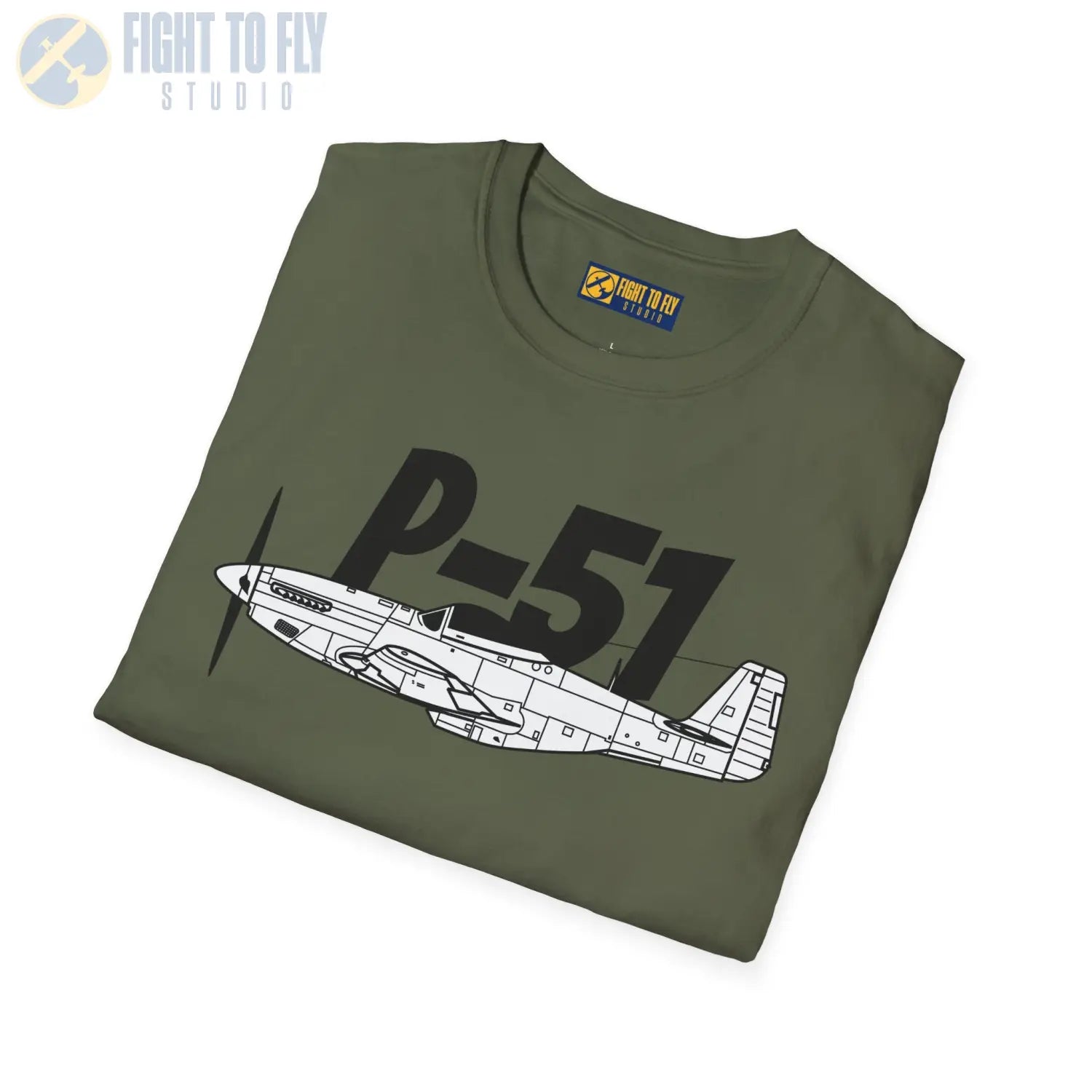 P-51 Mustang Side Profile T-Shirt - Pilot gifts - WWII warbird t-shirt