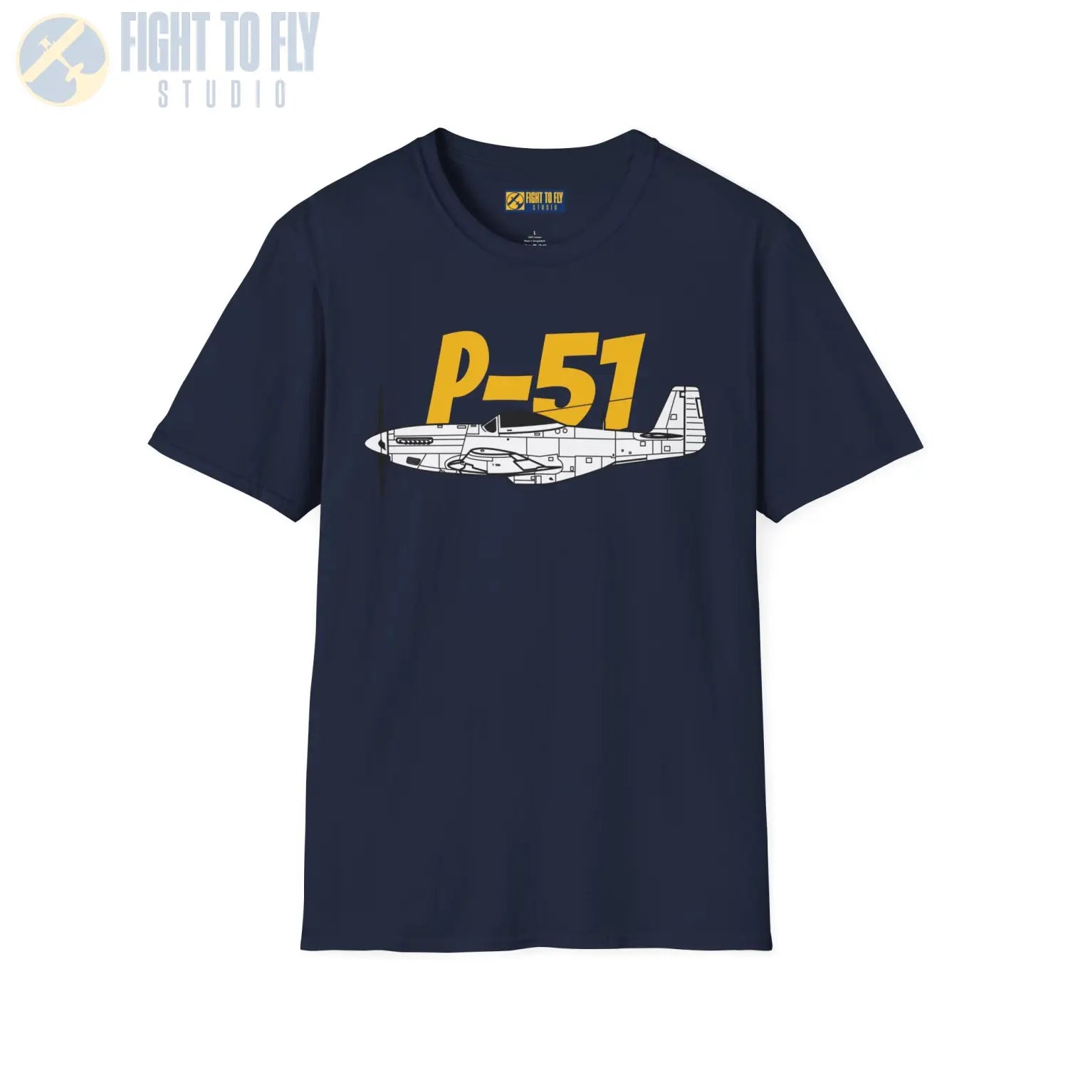 P-51 Mustang Side Profile T-Shirt - Pilot gifts - WWII warbird t-shirt