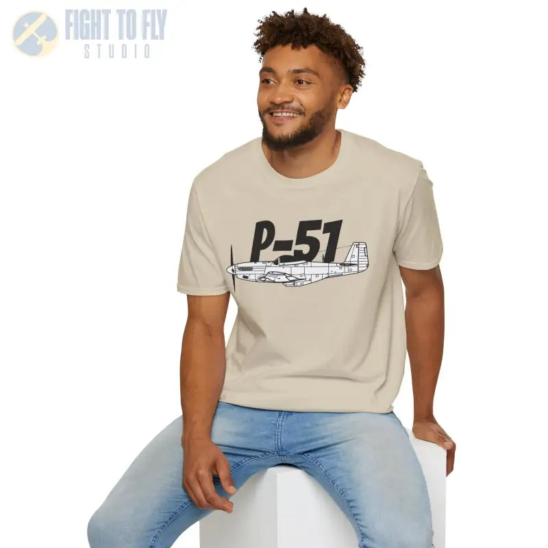 P-51 Side Profile T-Shirt – WWII Long-Range Fighter Tee - Pilot gifts - warbird t-shirt