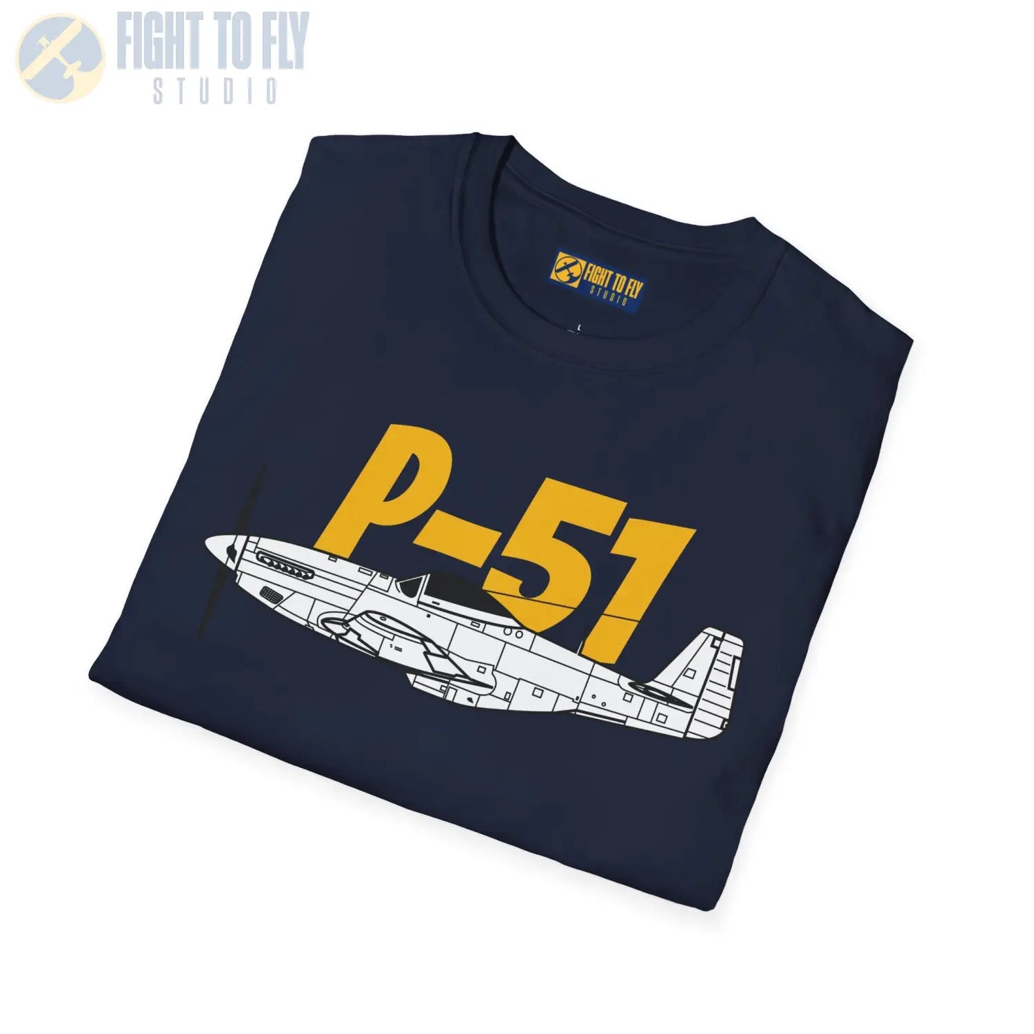 P-51 Mustang Side Profile T-Shirt - Pilot gifts - WWII warbird t-shirt