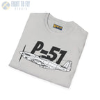 P-51 Mustang Side Profile T-Shirt - Pilot gifts - WWII warbird t-shirt