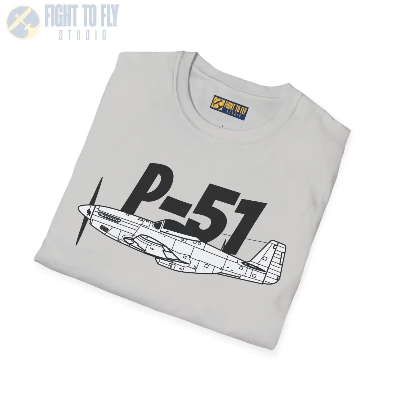 P-51 Mustang Side Profile T-Shirt - Pilot gifts - WWII warbird t-shirt