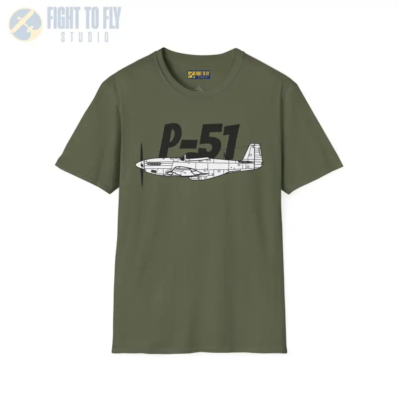P-51 Side Profile T-Shirt – WWII Long-Range Fighter Tee - Pilot gifts - warbird t-shirt