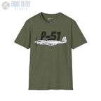 P-51 Mustang Side Profile T-Shirt - Pilot gifts - WWII warbird t-shirt