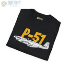 P-51 Mustang Side Profile T-Shirt - Pilot gifts - WWII warbird t-shirt