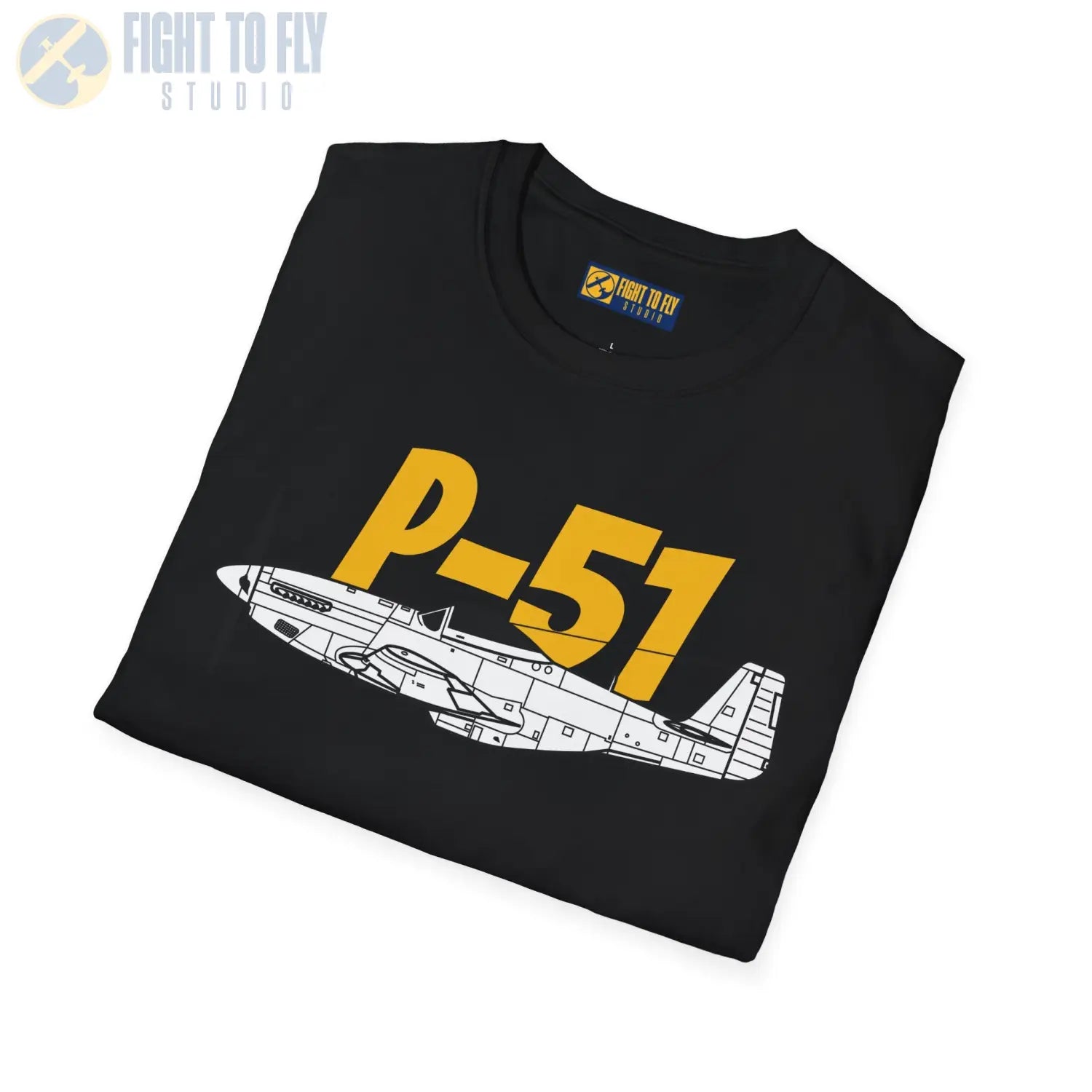 P-51 Mustang Side Profile T-Shirt - Pilot gifts - WWII warbird t-shirt