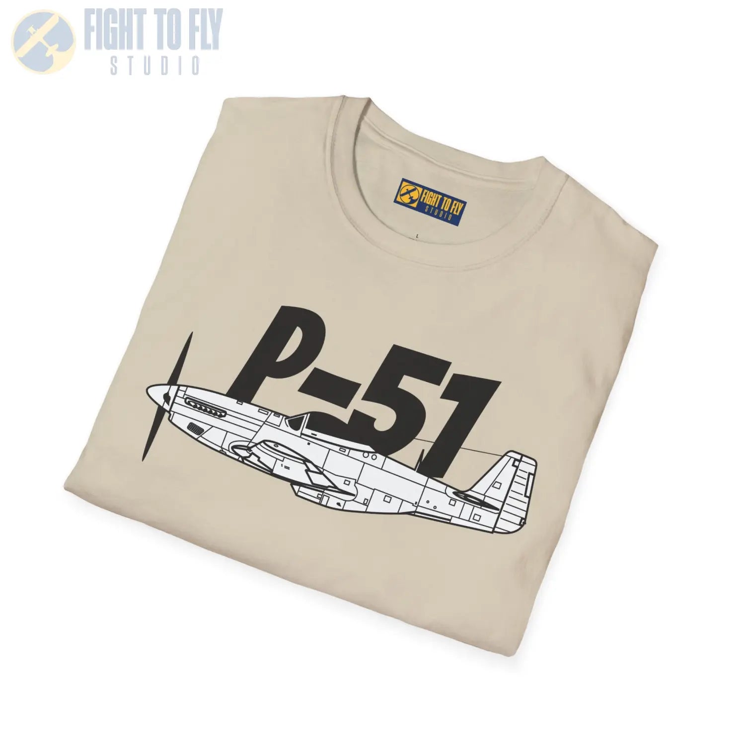P-51 Mustang Side Profile T-Shirt - Pilot gifts - WWII warbird t-shirt