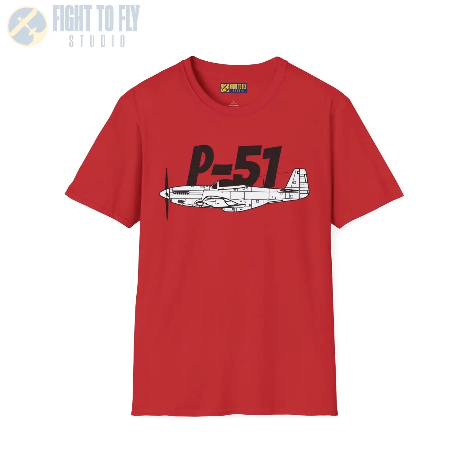 P-51 Mustang Side Profile T-Shirt - Pilot gifts - WWII warbird t-shirt