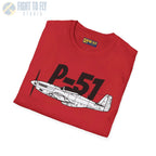 P-51 Mustang Side Profile T-Shirt - Pilot gifts - WWII warbird t-shirt