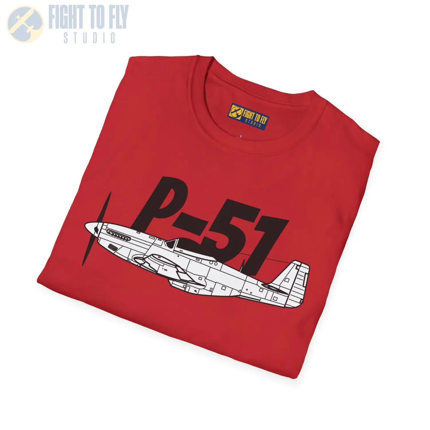 P-51 Mustang Side Profile T-Shirt - Pilot gifts - WWII warbird t-shirt