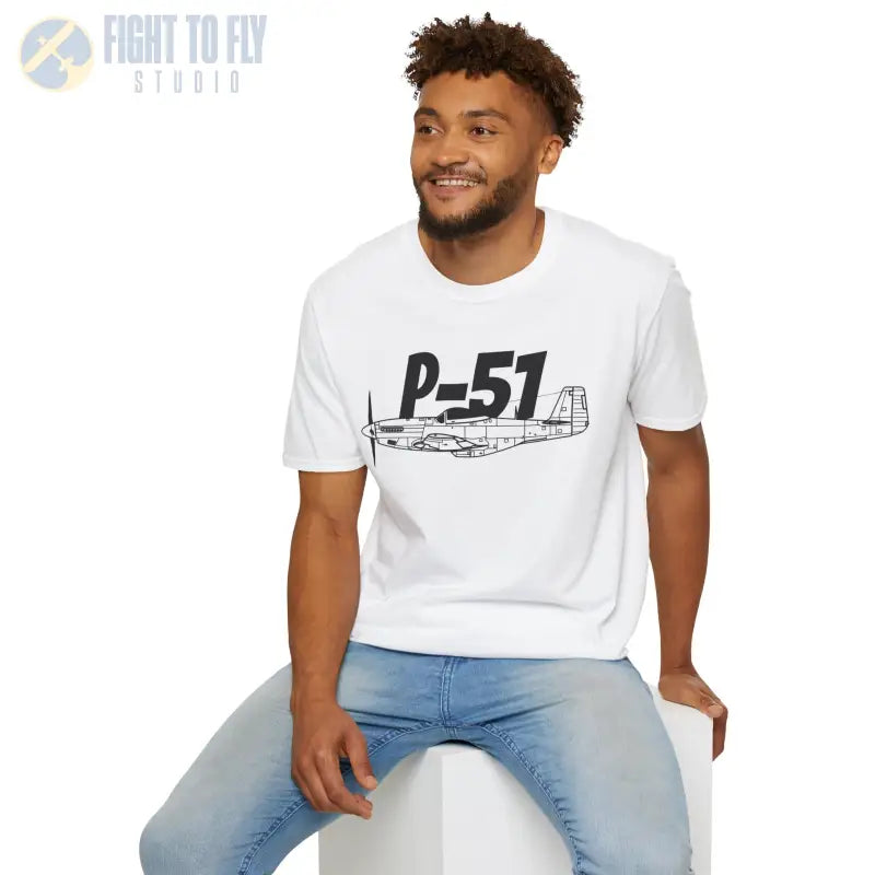 P-51 Side Profile T-Shirt – WWII Long-Range Fighter Tee - Pilot gifts - warbird t-shirt