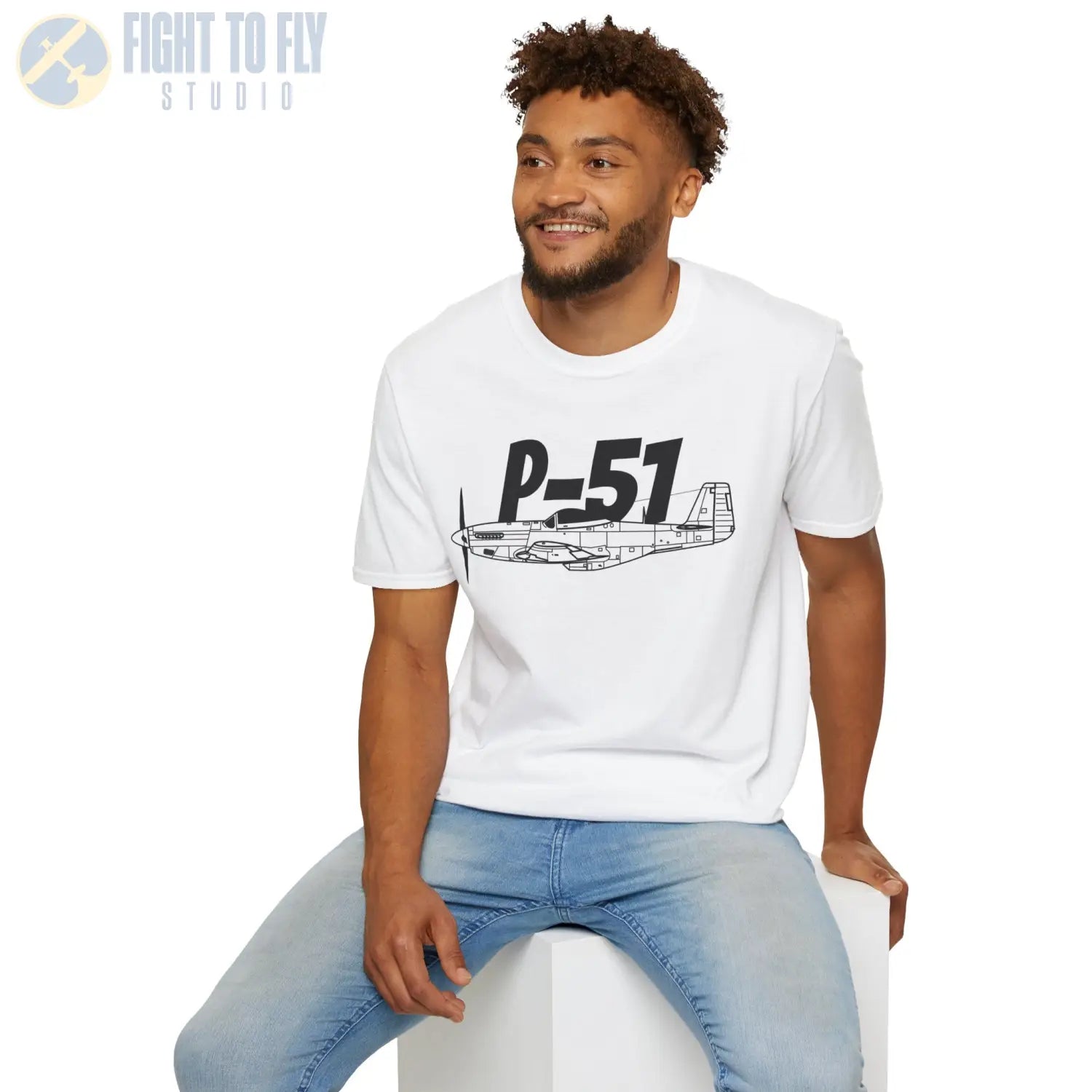 P-51 Mustang Side Profile T-Shirt - Pilot gifts - WWII warbird t-shirt
