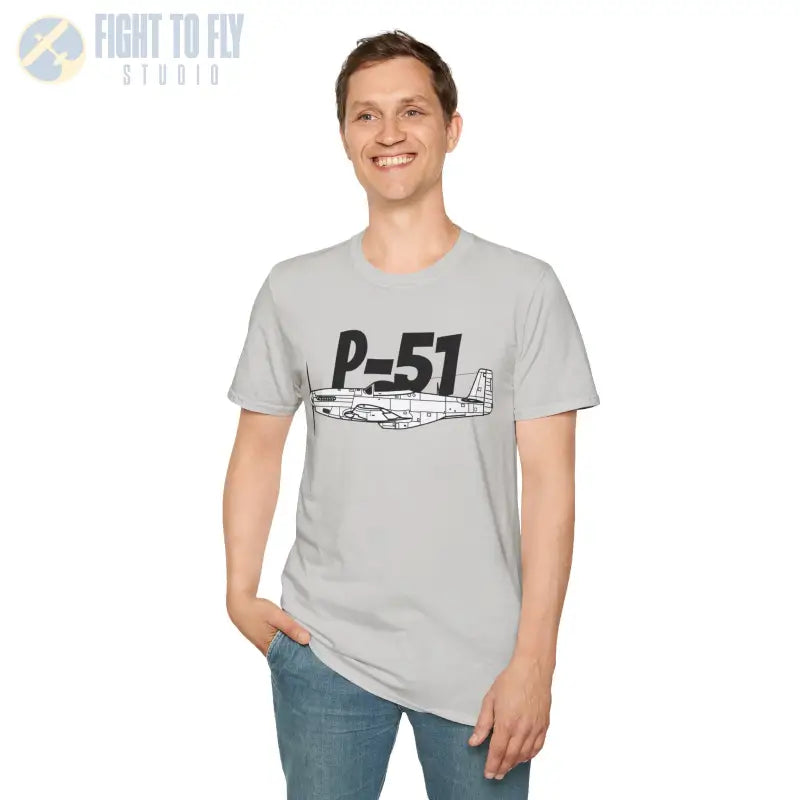 P-51 Side Profile T-Shirt – WWII Long-Range Fighter Tee - Pilot gifts - warbird t-shirt