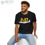P-51 Mustang Side Profile T-Shirt - Pilot gifts - WWII warbird t-shirt