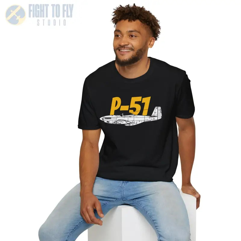 P-51 Side Profile T-Shirt – WWII Long-Range Fighter Tee - Pilot gifts - warbird t-shirt