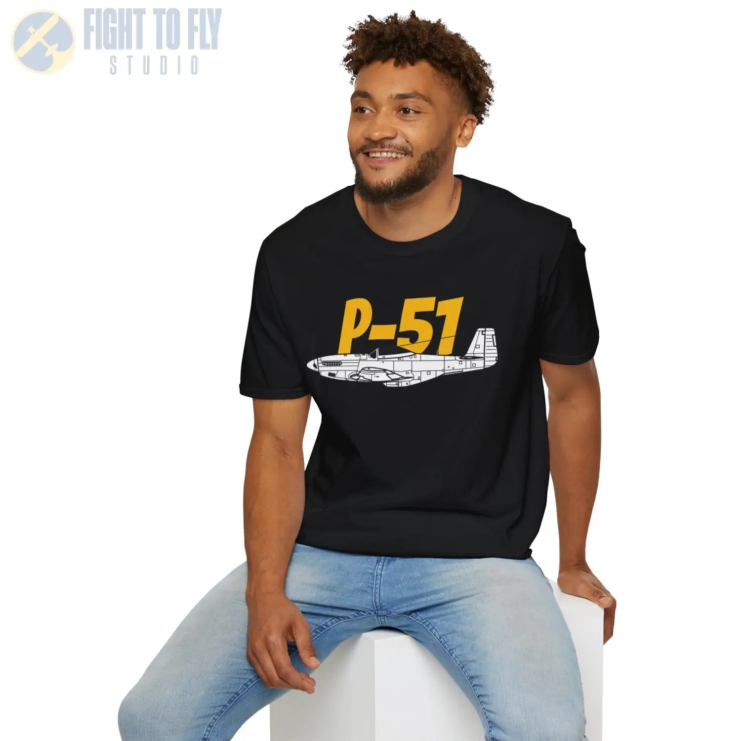 P-51 Mustang Side Profile T-Shirt - Pilot gifts - WWII warbird t-shirt